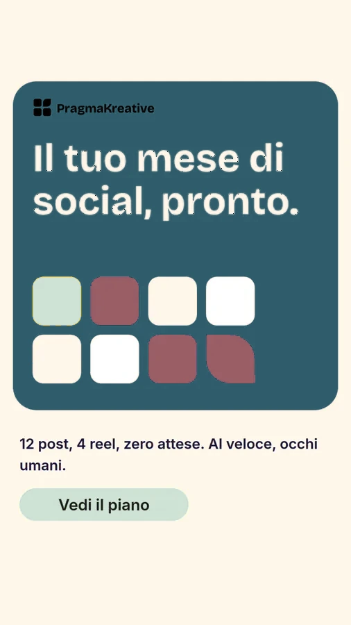 Storia verticale 9:16, lavoro interno PragmaKreative
